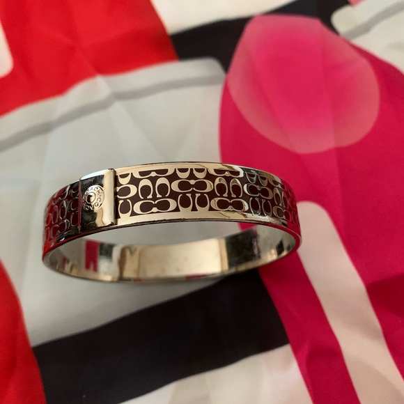 Coach Jewelry - Coach Silver Bracelet with Brown Enamel